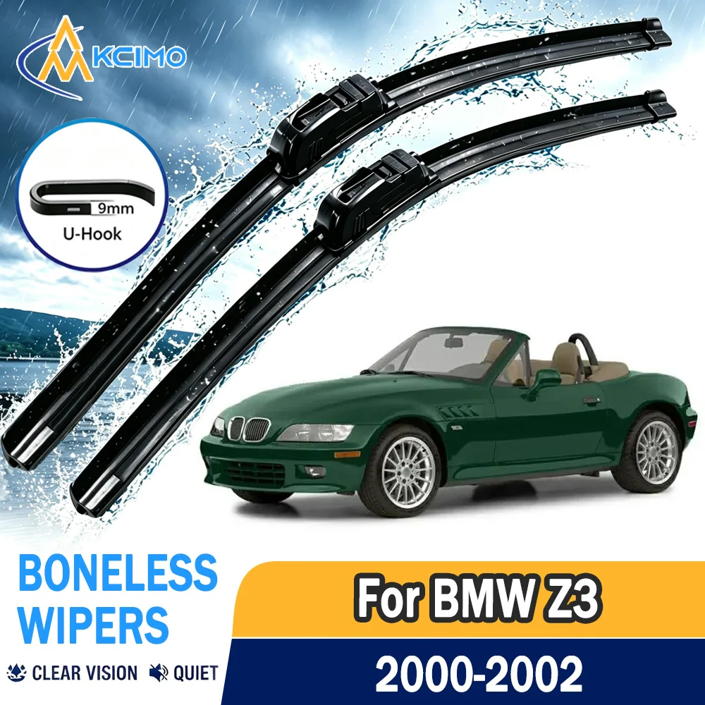 All Weather U J Hook Wiper Blades 20"+19" Perfect Fit For BMW Z3 2000-2002 Reduce Driving Noise Anti-Vibration Wipers