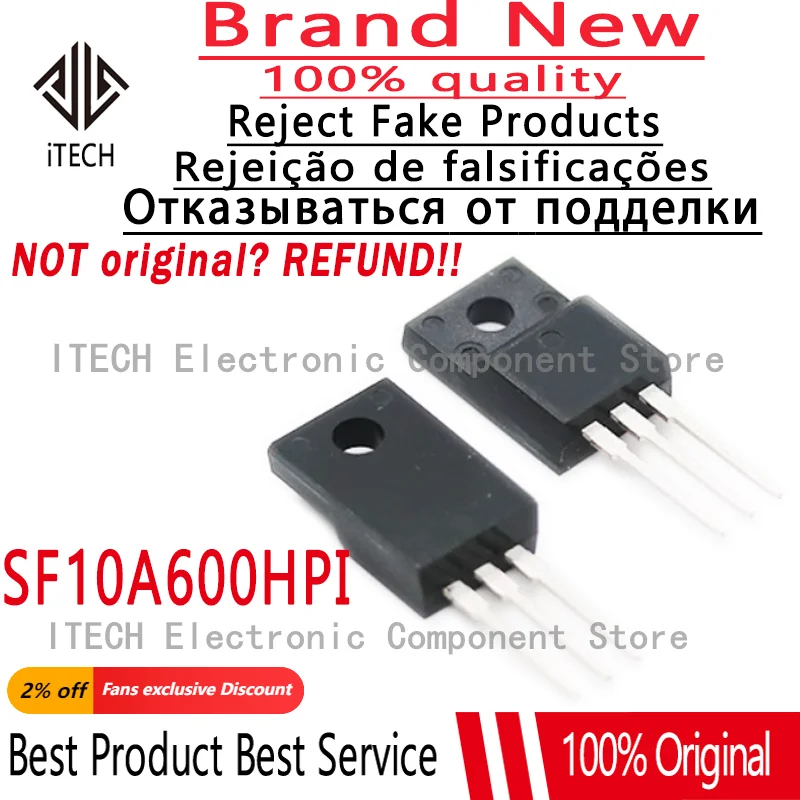 (10-50)pcs/lot Original SF10A600HPI 10A600 10A/600V TO-220F MOS MOSFET Transistor 100% New and Genuine