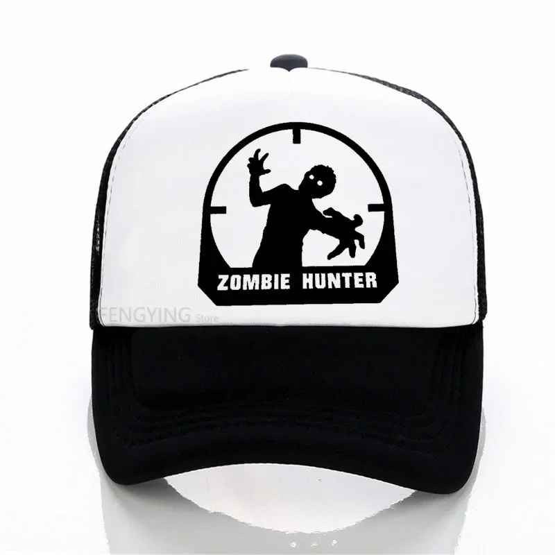 

Zombie Hunter Axe Machete Skull Death Undead Walker baseball cap summer mesh hat fashion Leisure snapback hat