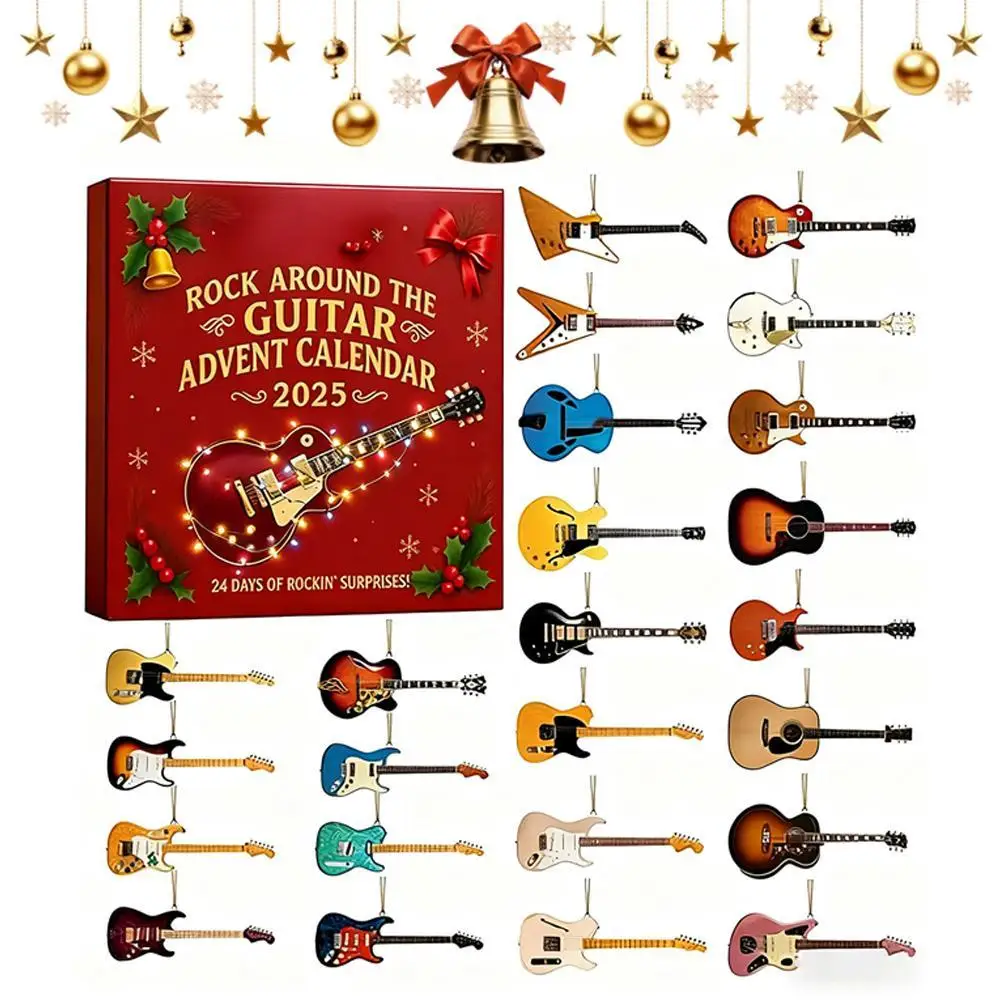 

Countdown Calendar Includes 24 Gift Countdown Calendar And Surprise Toys Guitar Advent 24 Days Guitar Ornament