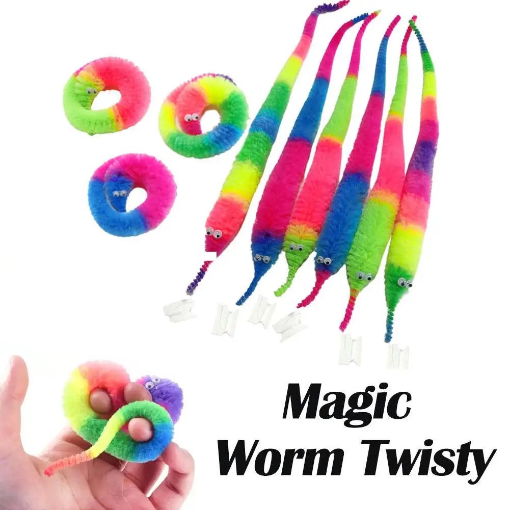 1/3/5 Stück Neue Lustige Requisiten Twisty Magic Worm Trick-Spielzeug für Kinder Raupen auf Unsichtbarer Schnur Kinderparty-Spiel Geschenk