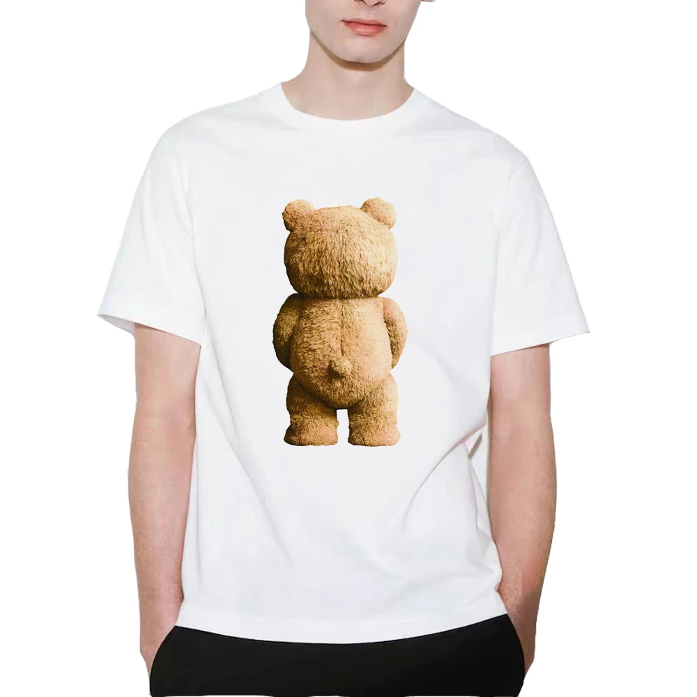 What is a teddy bear doing? Printed T-shirt Short Sleeve Tee Oversized Shirt Summer Cool Clothing t shirt for Men B0126