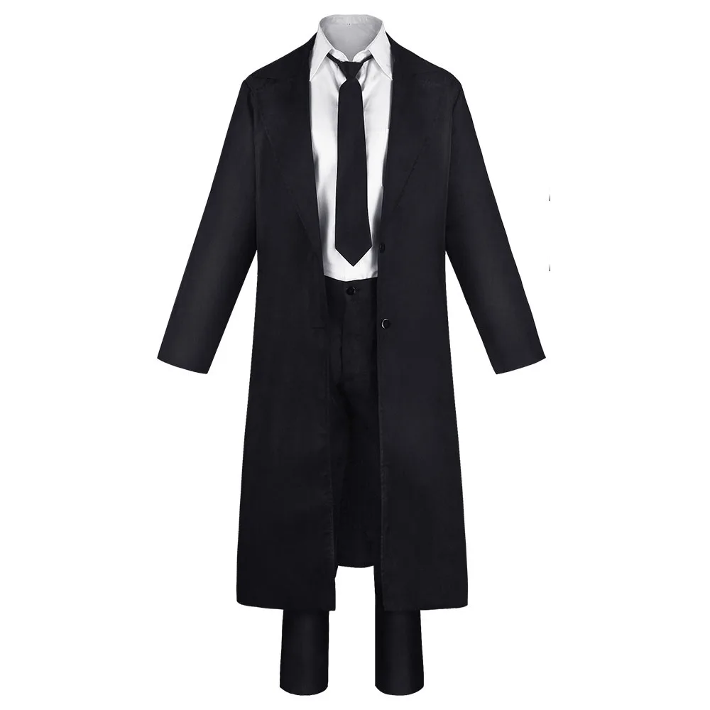 Makima Cosplay Anime Chainsaw Homem Traje Preto Trench Shirt Uniforme Peruca Suit Halloween Roupas para Homens Mulheres