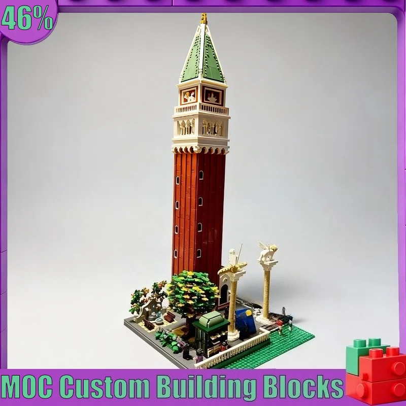 5613PCS Saint Mark's Campanile Venice MOC Custom Puzzle DIY Assembly Educational Creative Building Blocks Toy Collection Gifts