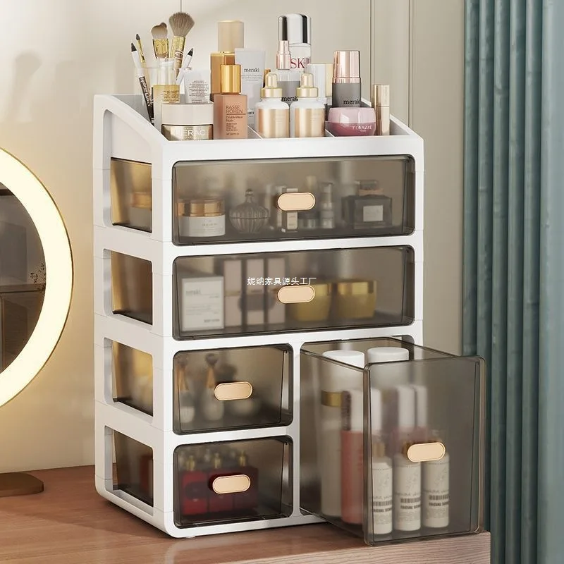 

Ящик для хранения косметики 2024, новый легкий роскошный прикроватный туалетный столик, шкаф для хранения в общежитии, студенческом общежитии