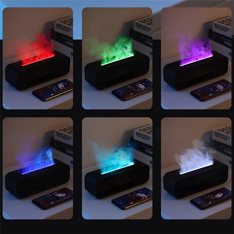 TAIGH-7-Color Light Simulation Flame Aromatherapy Machine Remote Control Timing Silent Humidification Home Perfume Diffuser
