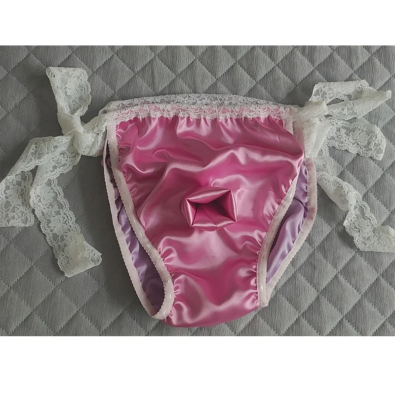 سراويل داخلية ناعمة لامعة للرجال سراويل داخلية حريرية ملمس قابلة للتعديل حزام خصر مثير BF زي FKK عرض حي للرقص حفلة خاصة