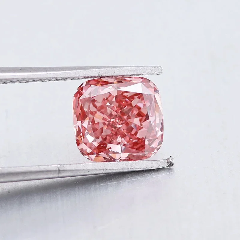 HPHT Heart Asscher Cushion Shapes Loose Diamond VS Purity Pink 0.5-2.5 Carat Loose Lab Grown Diamond customizable