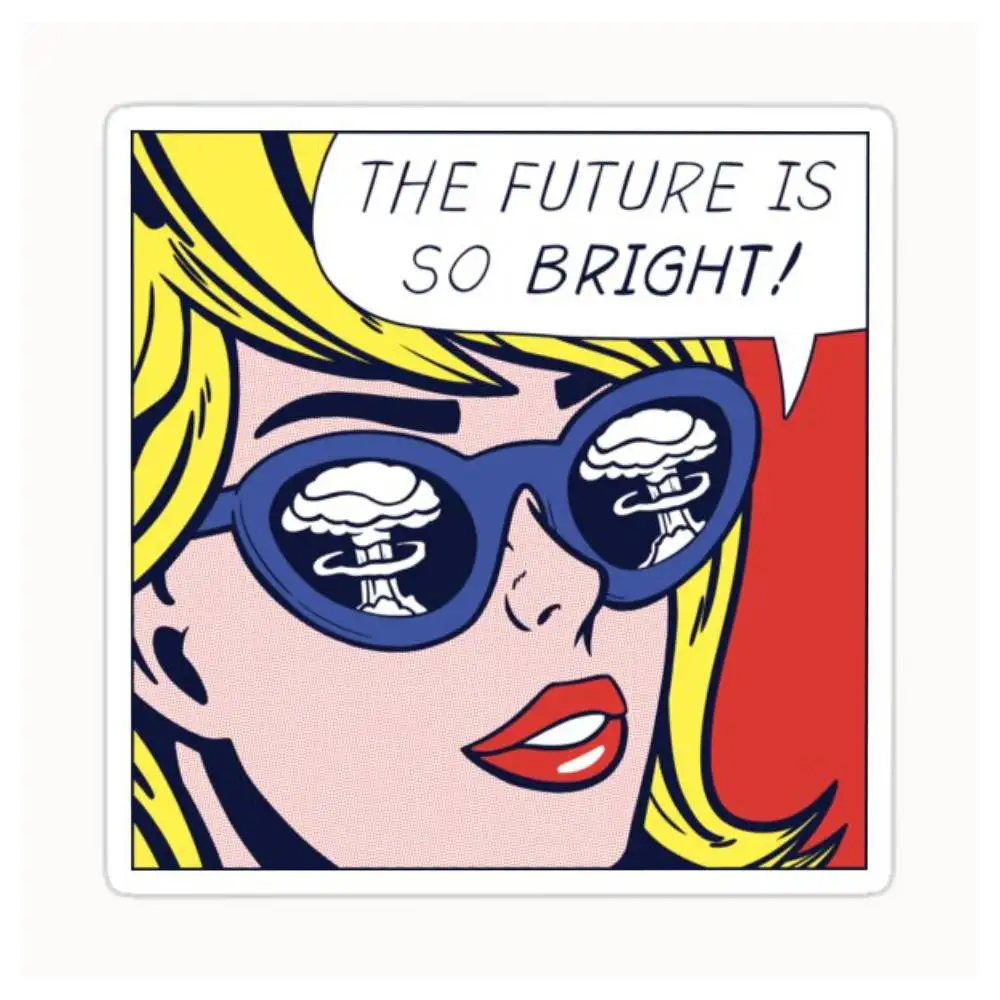 Autocollants imperméables Pop Optimistic Girl pour décorer les vitres de voiture, les motos et les ordinateurs.