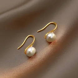Hot Sell Trendy Simple Natural Freshwater Pearl 14K Gold Filled Ladies Stud Earrings Jewelry Not Allergic For Women Gifts
