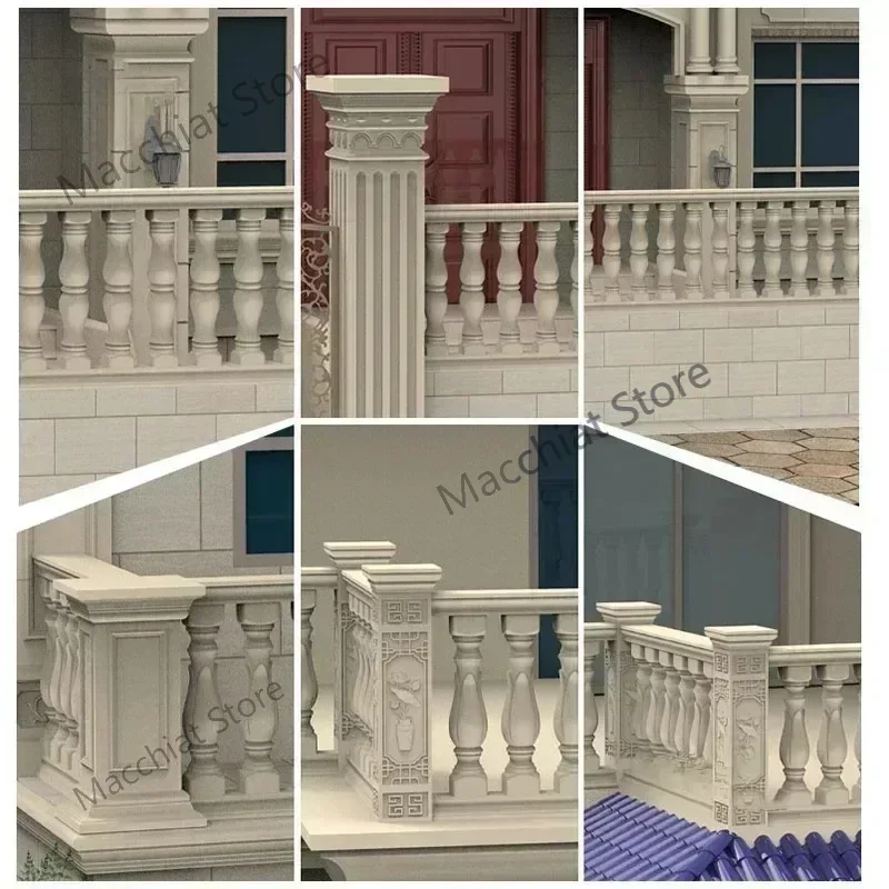 Roman Column Mold Cast-in-place Cement Building Set    European Villa Balcony Railing Handrail  Fence T