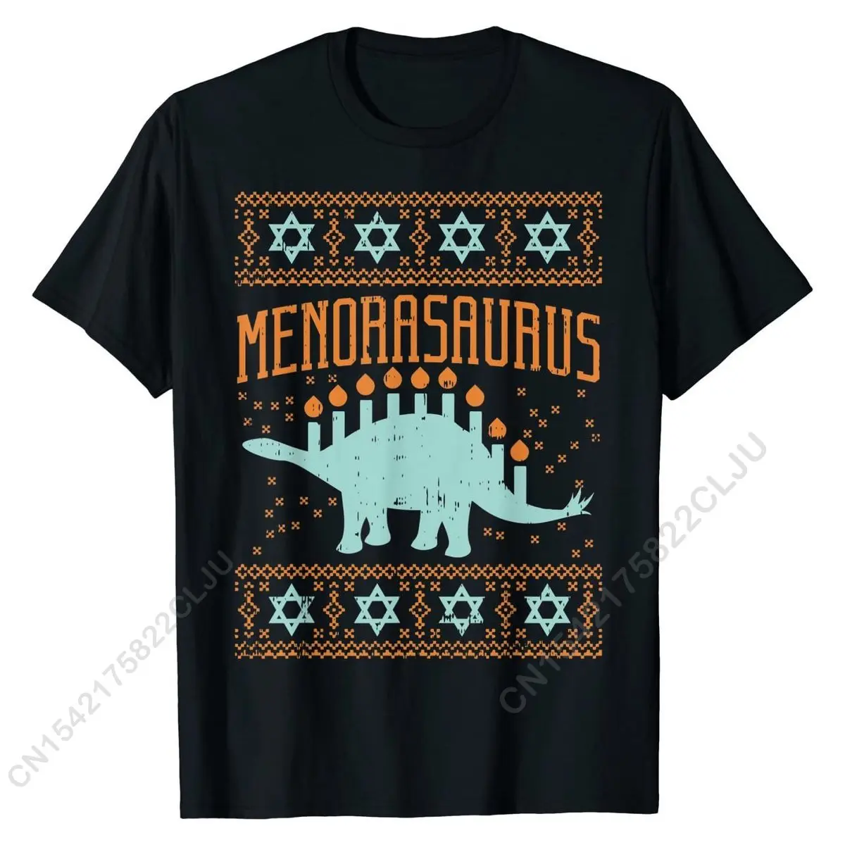 Menorasaurus Shirt Funny Hanukkah Dinosaur Menorah Gift T-Shirt Fitness Tight T Shirts Company Tops & Tees Cotton Student Camisa