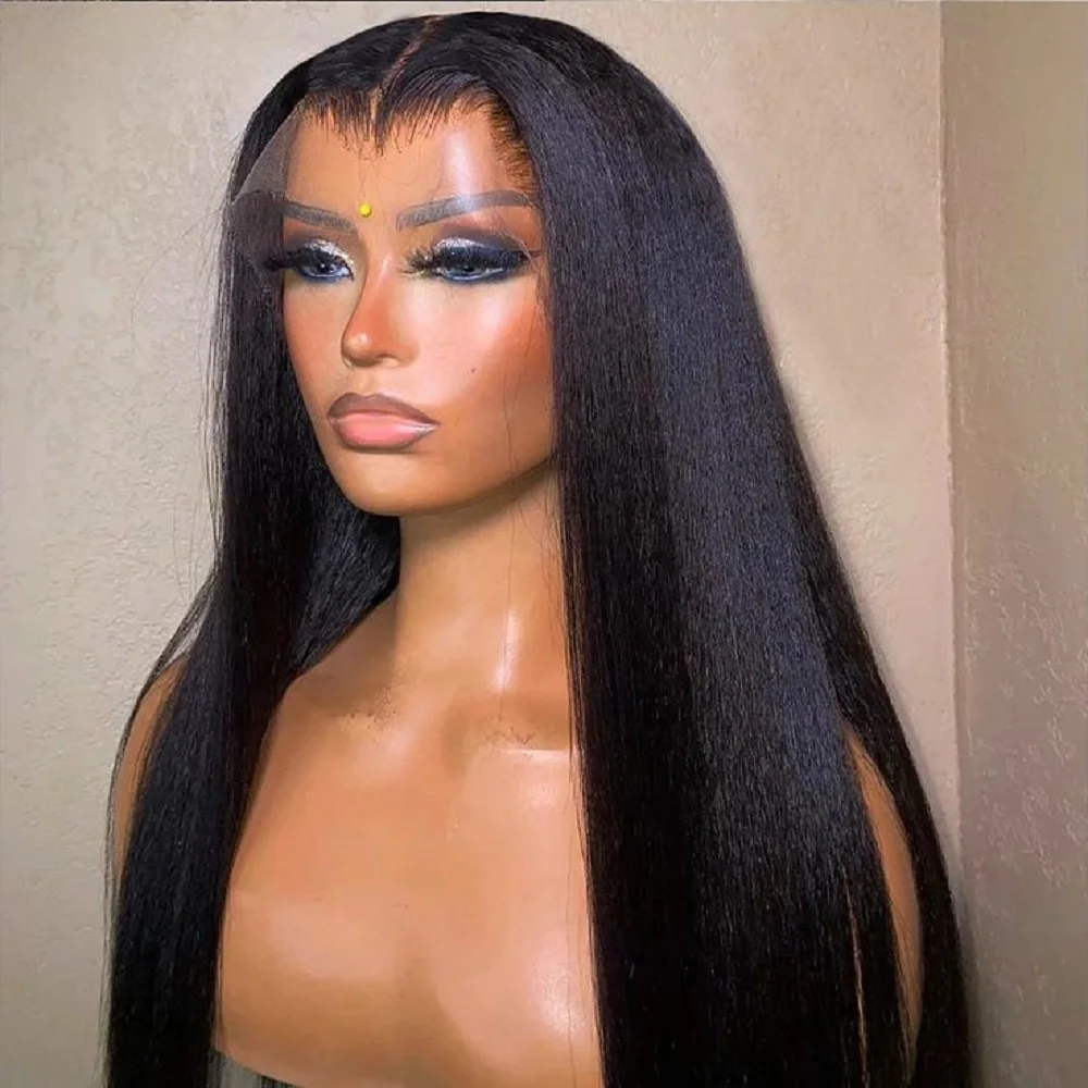 32-дюймовые прямые парики из натуральных волос, предварительно выщипанные прямые парики спереди, человеческие волосы 200, плотность 13x4 HD, кружевной фронтальный парик для женщин