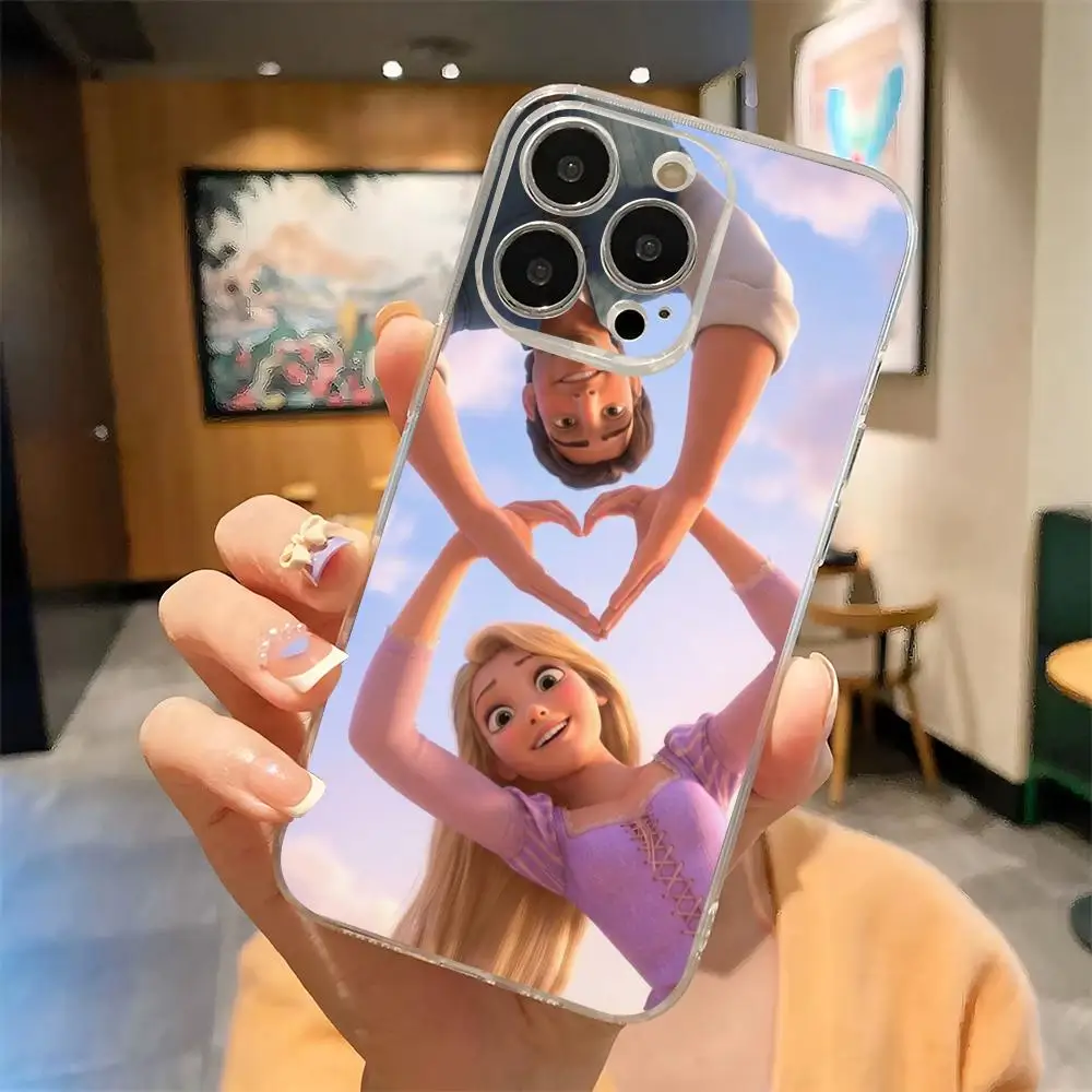 Tangled Rapunzel Phone Case Ultra-thin transparent TPU silicone case for iPhone 17 16 15 14 13 12 11 Pro Max soft slim cover fit view 5