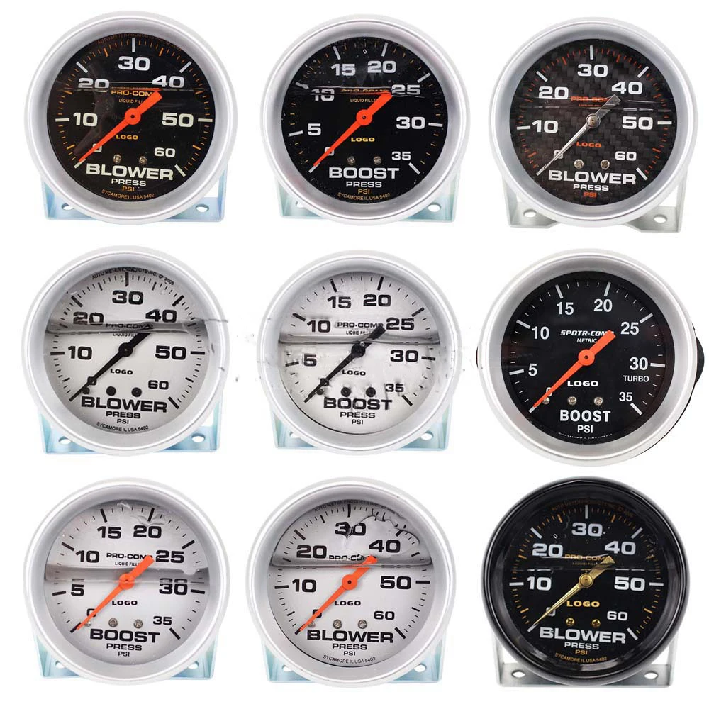 Car Modification Racing Instruments BLOWER60-35psi With A 2-Meter-Long Hose Oil Pressure Gauge Car Accessories Wearproof