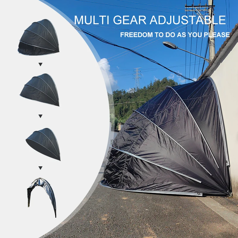 Hanging on Wall 3 Bicycles Bike Tent or 2 Motorcycle Storage tent,Fence tent, Portable Outdoor Garage, Silver Coating Fabric