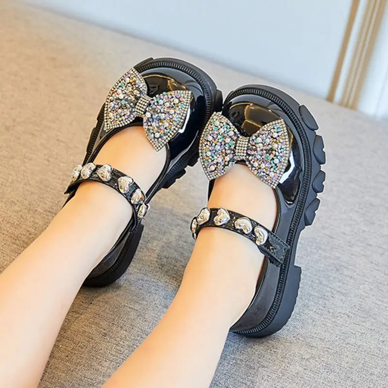 Girls Soft Sole Leather Shoes for Kids Spring Autumn British Style Fashion Non Slip School Performance Shoes