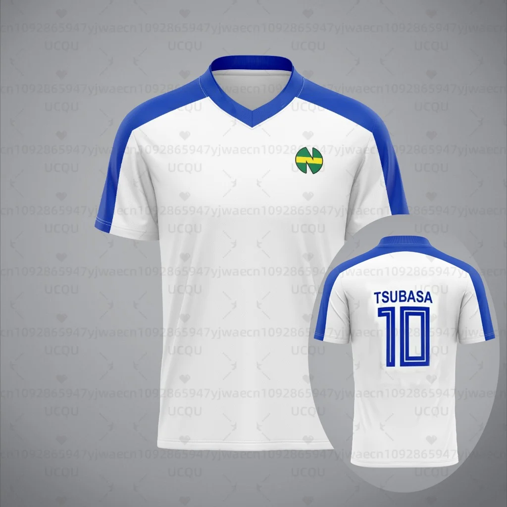 Summer Men's Women's Short Sleeve T-shirt Captain Tsubasa Anime Football Jersey Cosplay Tops Sportswear No.10 Tops