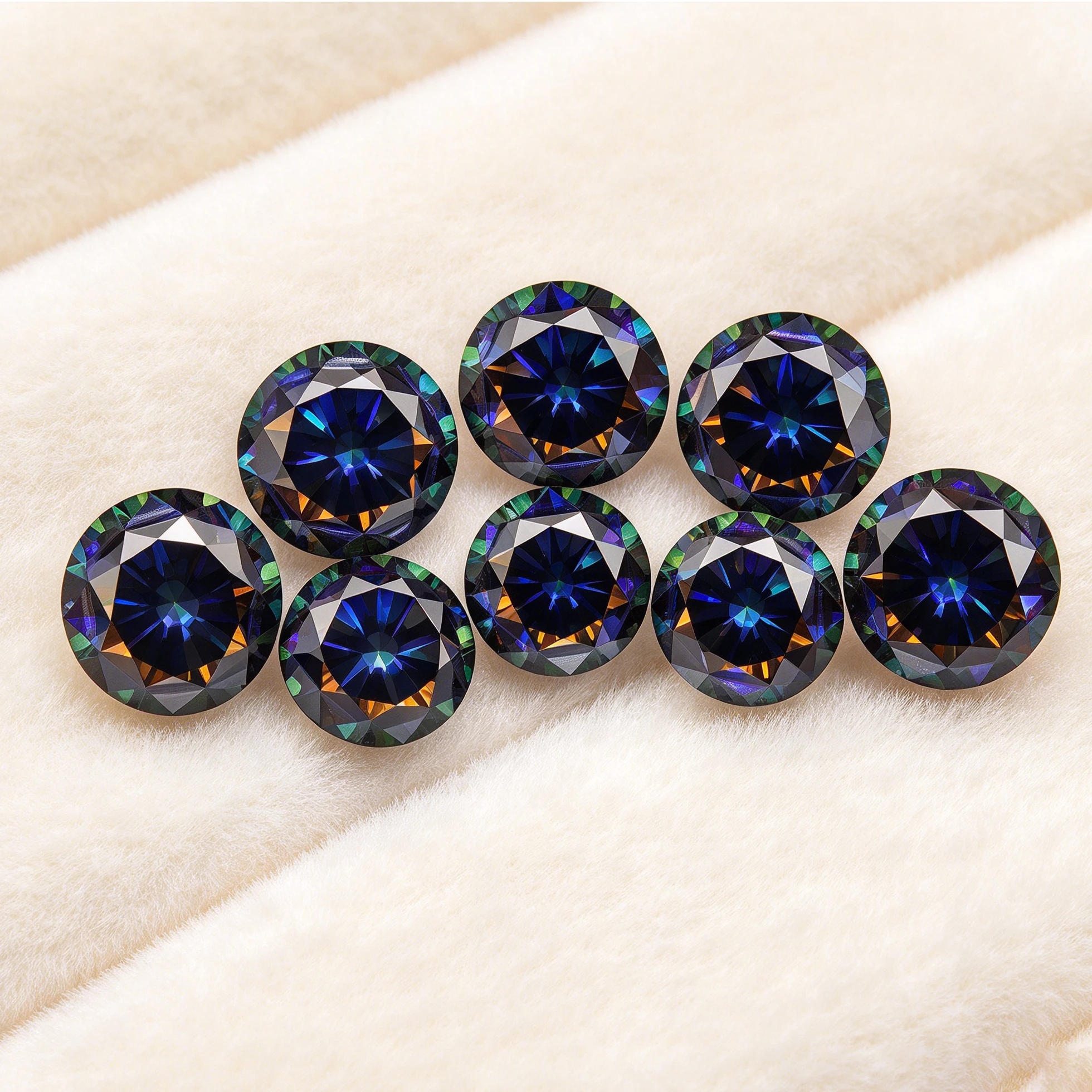 Moissanite Rainbow Purple Wholesale Low Price Round Cut 0.5-5.0ct 3EX Moissaita Lab Diamond Positive Pass Tester with GRA Report