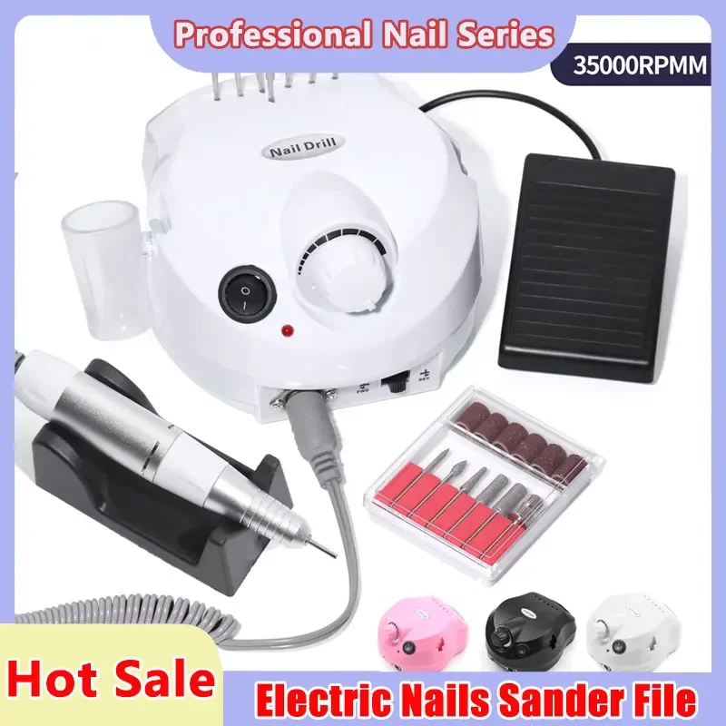 

35000RPM Electric Nail Drill Machine Cutter Set Nail Gel Polisher Nail tools Salon Equipment Strong Polishing Tool Nail File Kit