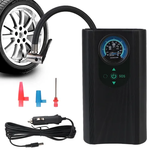 Imagen 1 del producto Bomba de aire de mano de inflado rápido, compresor de aire eléctrico de 12V para motocicleta, inflador de neumáticos de motocicleta de alta precisión