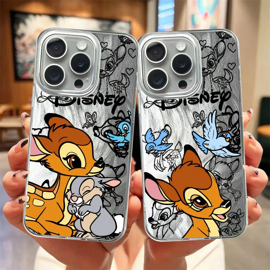 Case for iPhone 13 Pro 14 12 14 Plus 11 16e 15 16 Pro Max Back Phoen Cover Disney Bambi Deer