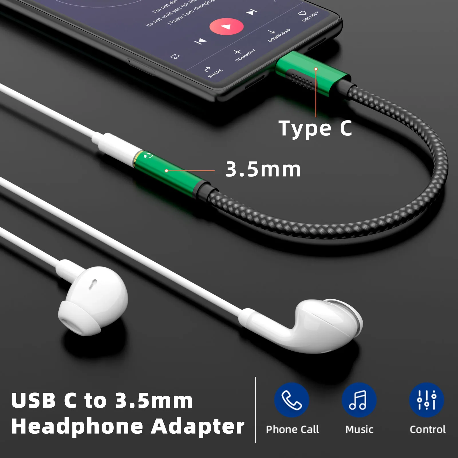 USB Type C to 3.5mm Female Headphones Jack Adapter USB C Audio Dongle Wired Earphones Aux Cable Cord for iPhone 18/17/16/15 iPad Pro Air Mini Samsung S26 S25 S24 Google Pixel 11 10 9 Xiaomi Oneplus Android
