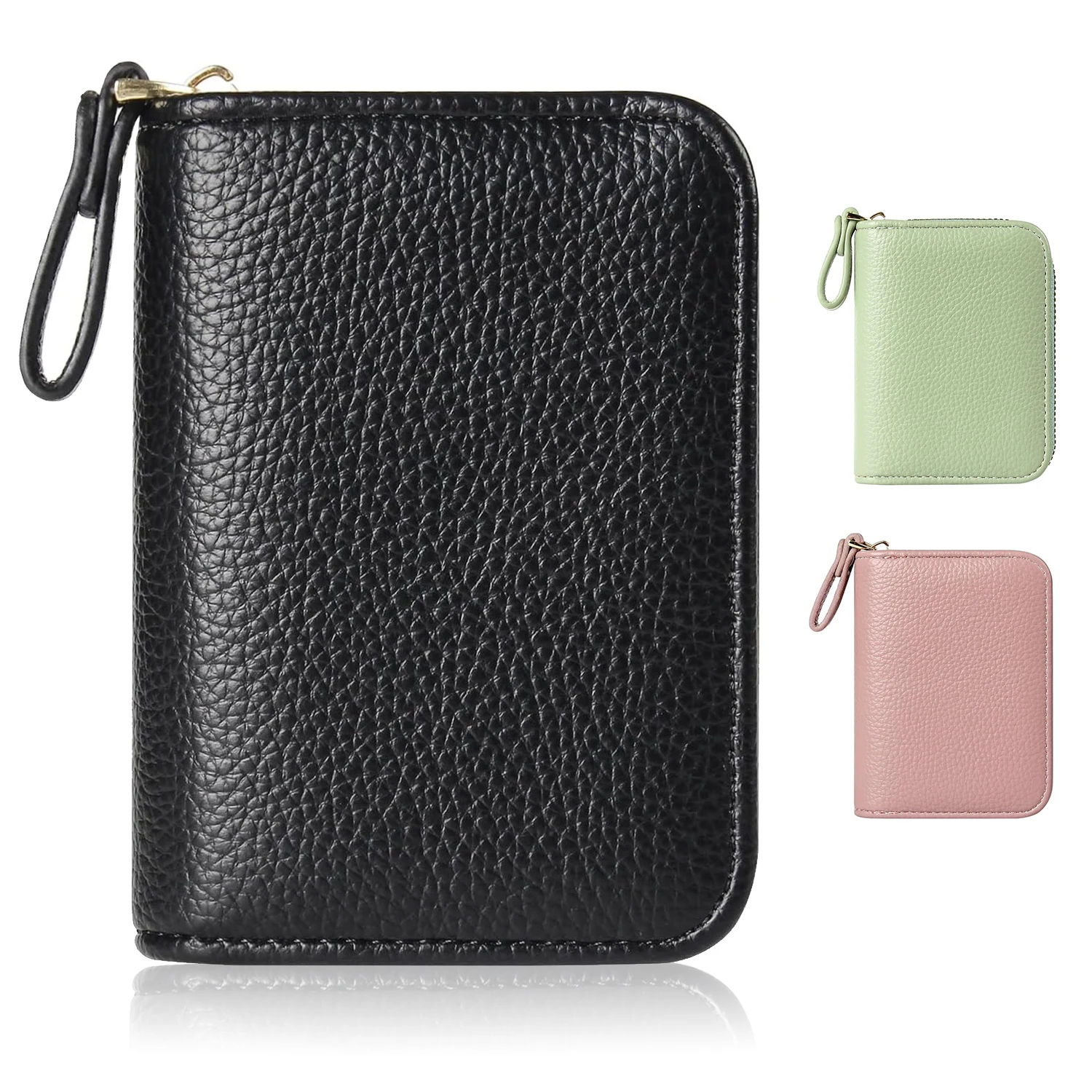 Credit Card Holder RFID Card Case Wallet, Small Accordion Zipper Card Case Holder, Card Organizer Case for Women Men