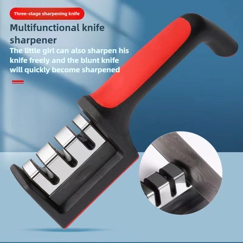 

Professional Knife Sharpener & Scissors Sharpening Tool, 2-in-1 Dual Grit Stainless Steel Sharpener for Kitchen Knives & Hunting