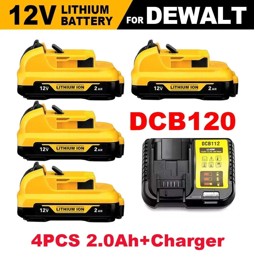 

3.0Ah 10.8V 12V Max Lithium Ion Battery Replacement for DeWalt DCB120 DCB123 DCB122 DCB127 DCB124 DCB121 Rechargeable Batteries