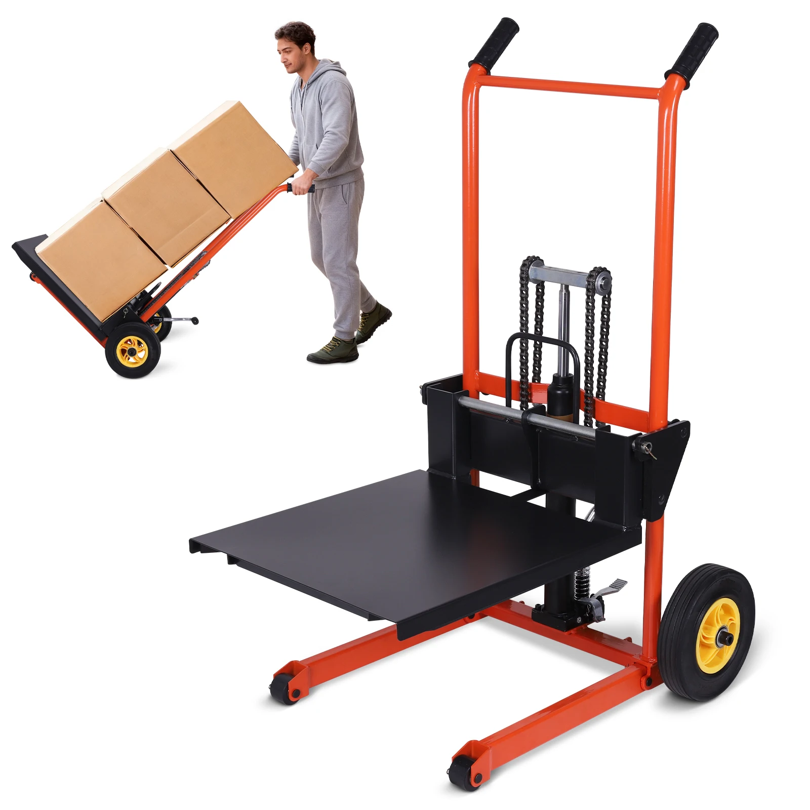 

Hydraulic Material Lift Pallet Truck with Fixed Legs Hand Forklift Alloy Steel Suitable for Supermarket Warehouse and Household