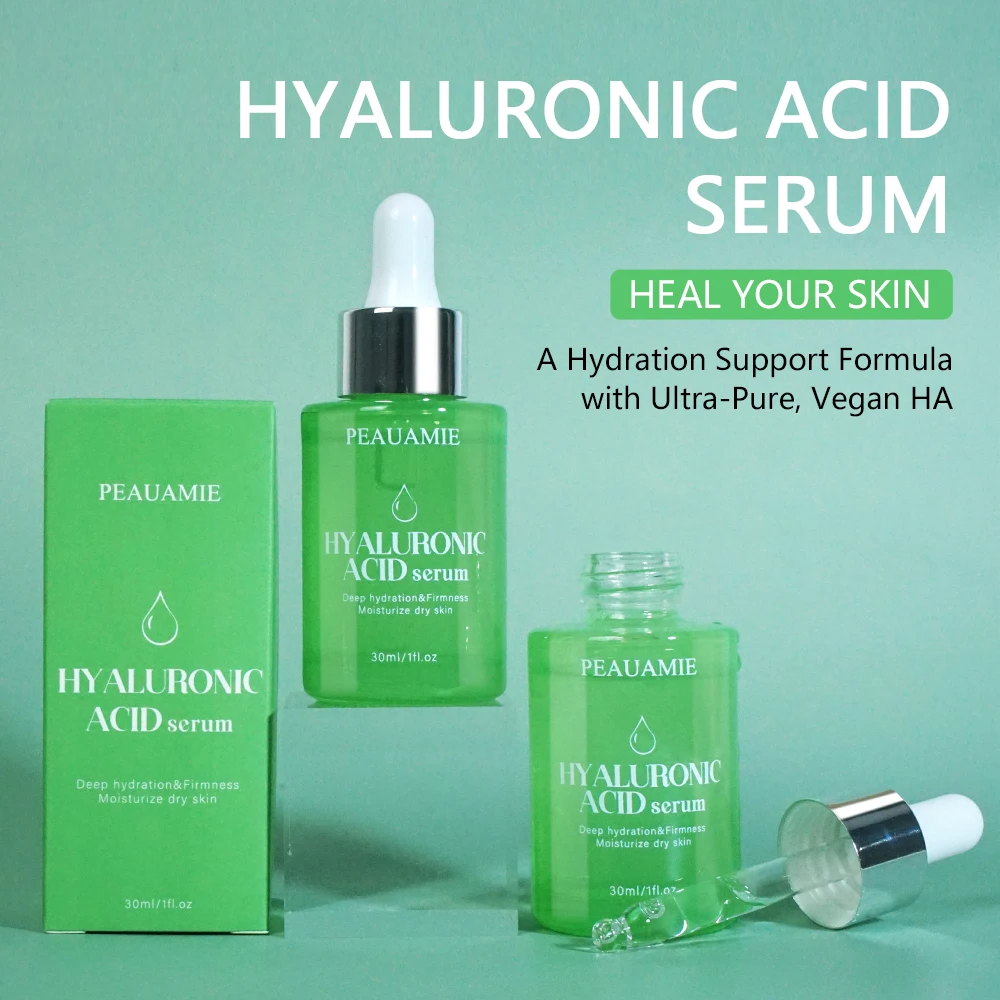 Pure Hyaluronic Acid Serum Face Deep Hydrating Plump Skin Shrink Pores with Vitamin C Dry Skin Moisturizing Non-greasy Skin Care