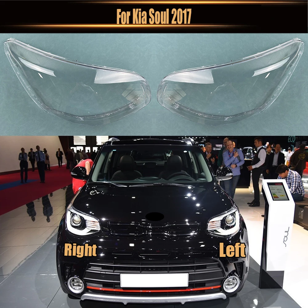 For Kia Soul 2017 Headlamp Shell Lamp Shade Headlight Transparent Cover Lampcover Lens Plexiglass Replace The Original Lampshade