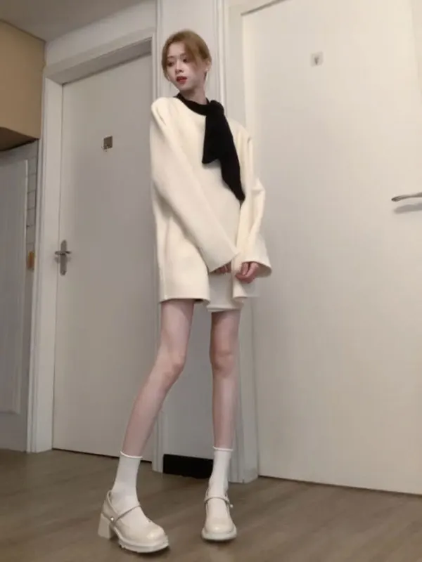 

Корейское модное зимнее пальто средней длины из мягкой шерсти, свободного кроя, оверсайз, для женщин