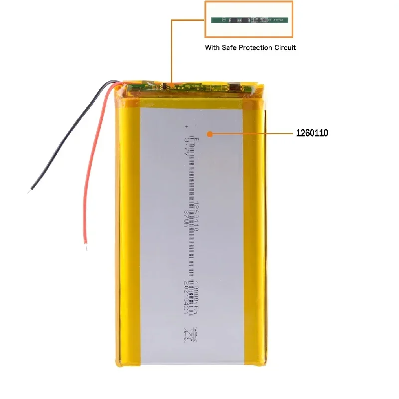 Nieuw 1260110   Hoge Kwaliteit 3.7V 10000mAh Oplaadbare Polymeer Batterijen Lipo Li-Po voor Speelgoed Power Bank GPS Laptop Camping verlichting Diy