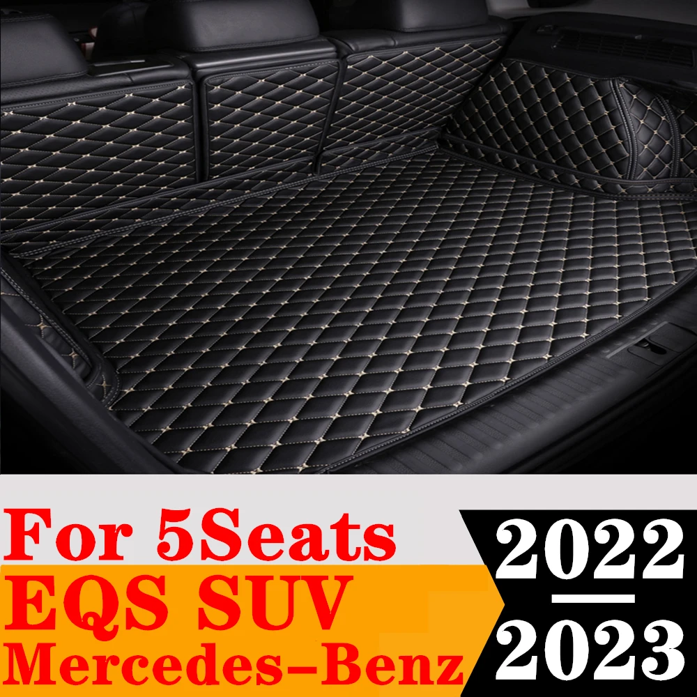 

Полный Комплект ковриков для багажника автомобиля на заказ для Mercedes-Benz EQS SUV 5 мест 2023 2022 Задняя подкладка для груза багажник коврик для багажа ковер часть