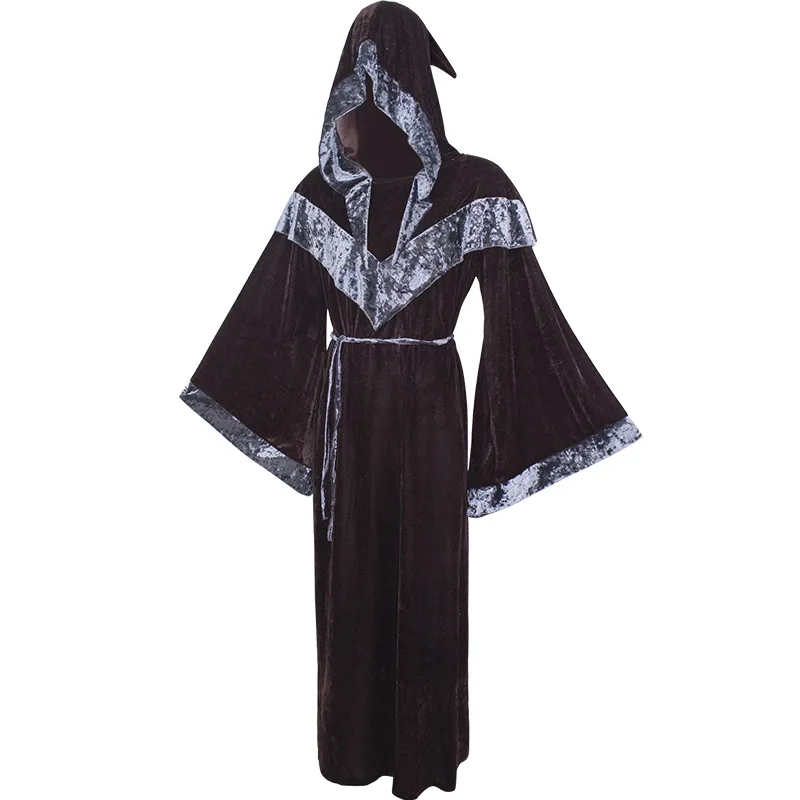 loween Velvet Robe Cape with Hood Witch Performance Costume Stage ow Women's Traditional Chinese Clothing Fairy T Theme