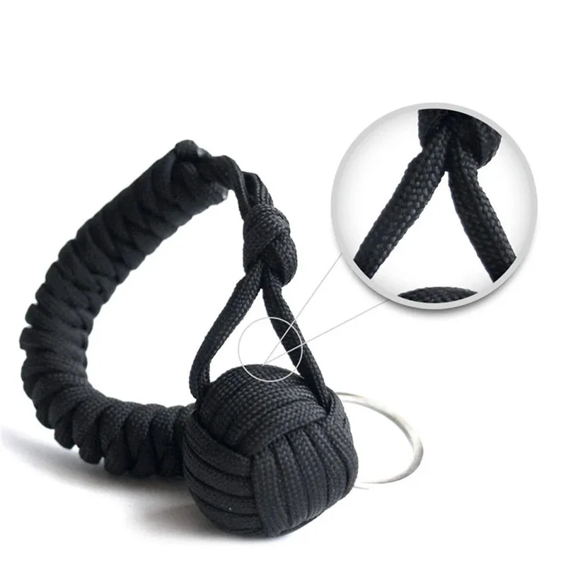 Girl self-defense portable lanyard keychain outdoor safety protection personal steel ball survival weapon self defense