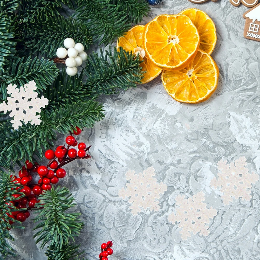 

50 Pcs Snowflake Decoration Hanging Ornaments Crafts Decorations for Holiday Small