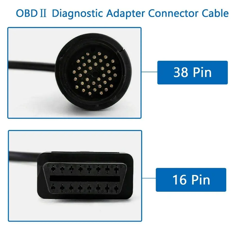 Professional 38Pin To 16Pin OBD Adapter Female Connector OBD Extension Cable Adapter OBD2 OBDII Diagnosis Connector for Benz