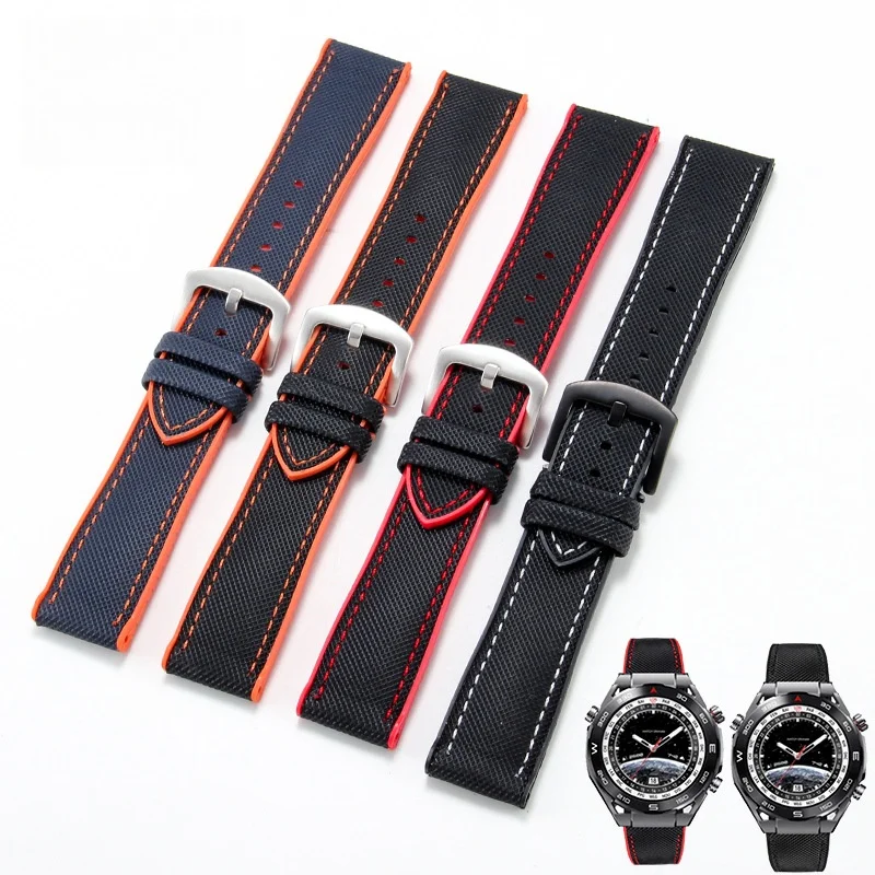 for IWC Pilot Mark Tissot Omega 18 Portuguese Tudor Breitling Nylon Rubber Bottom Watch Strap Watchband 20mm 22mm