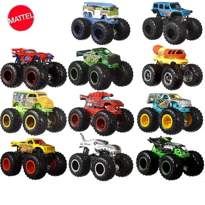 Voiture Monster Truck 1:64 pour garçons, jouet de Collection, moulé sous pression, requin, Jeep, grand pied, cadeau d\'anniversaire