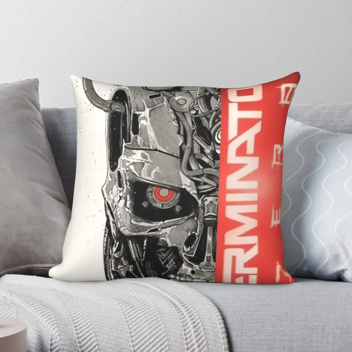 Terminator Zero Android Pillowcase Polyester Linen Velvet Pattern Zip Decor Pillow Case Sofa Cushion Case