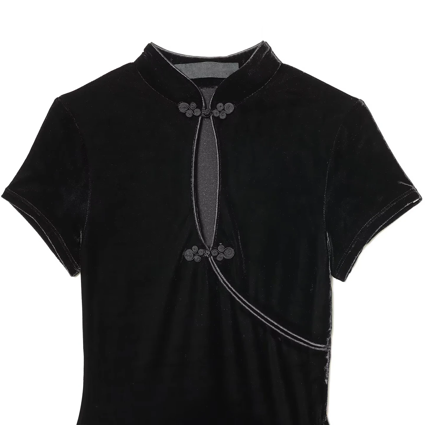 Ele Faionable Slim Fit Sle Dr Elemento Cultural Chino ort Sve Stand Collar Uso Diario Mujer Dr