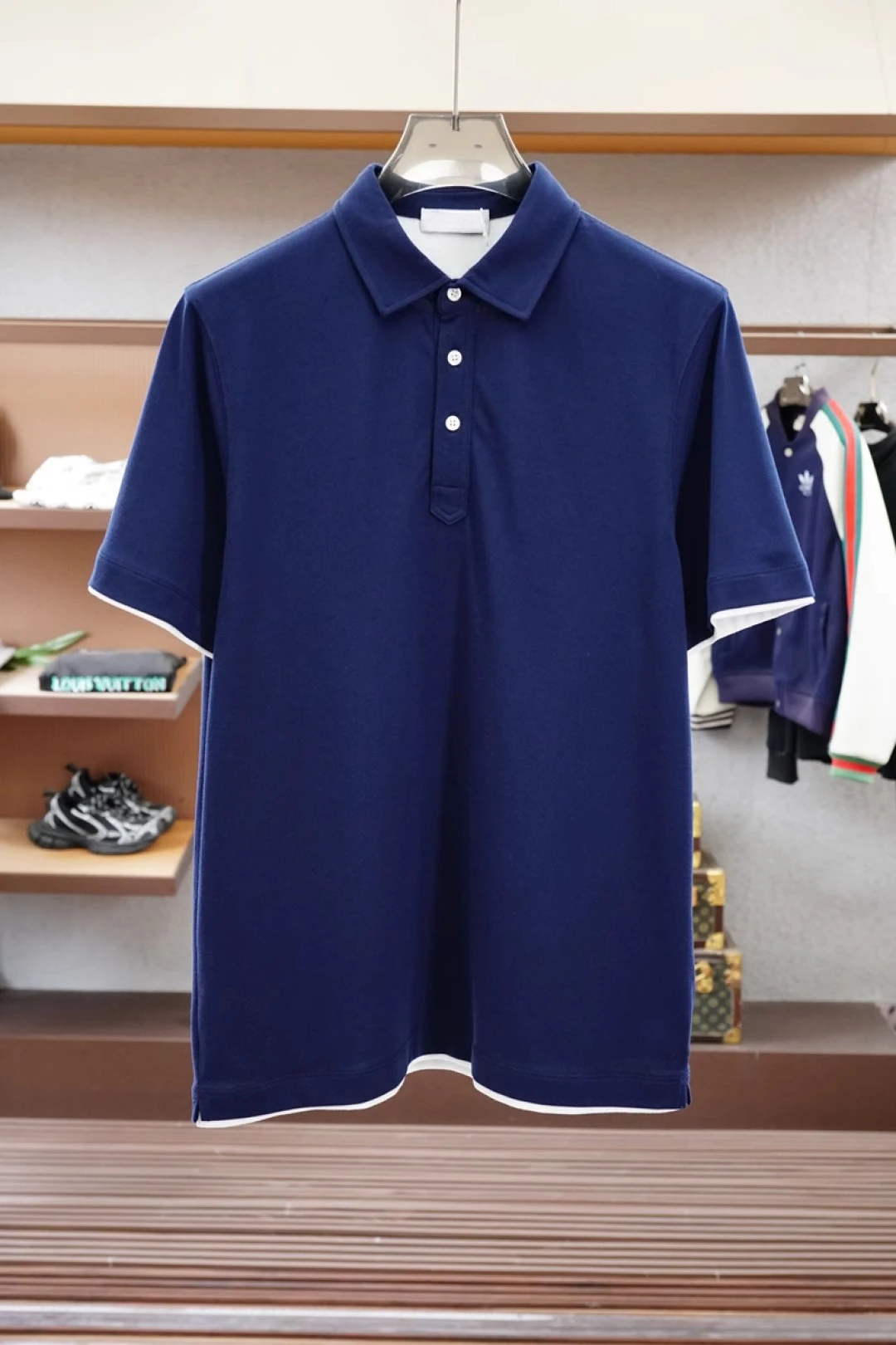 

BC Италия 25SS повседневная деловая рубашка-поло с короткими рукавами и лацканами