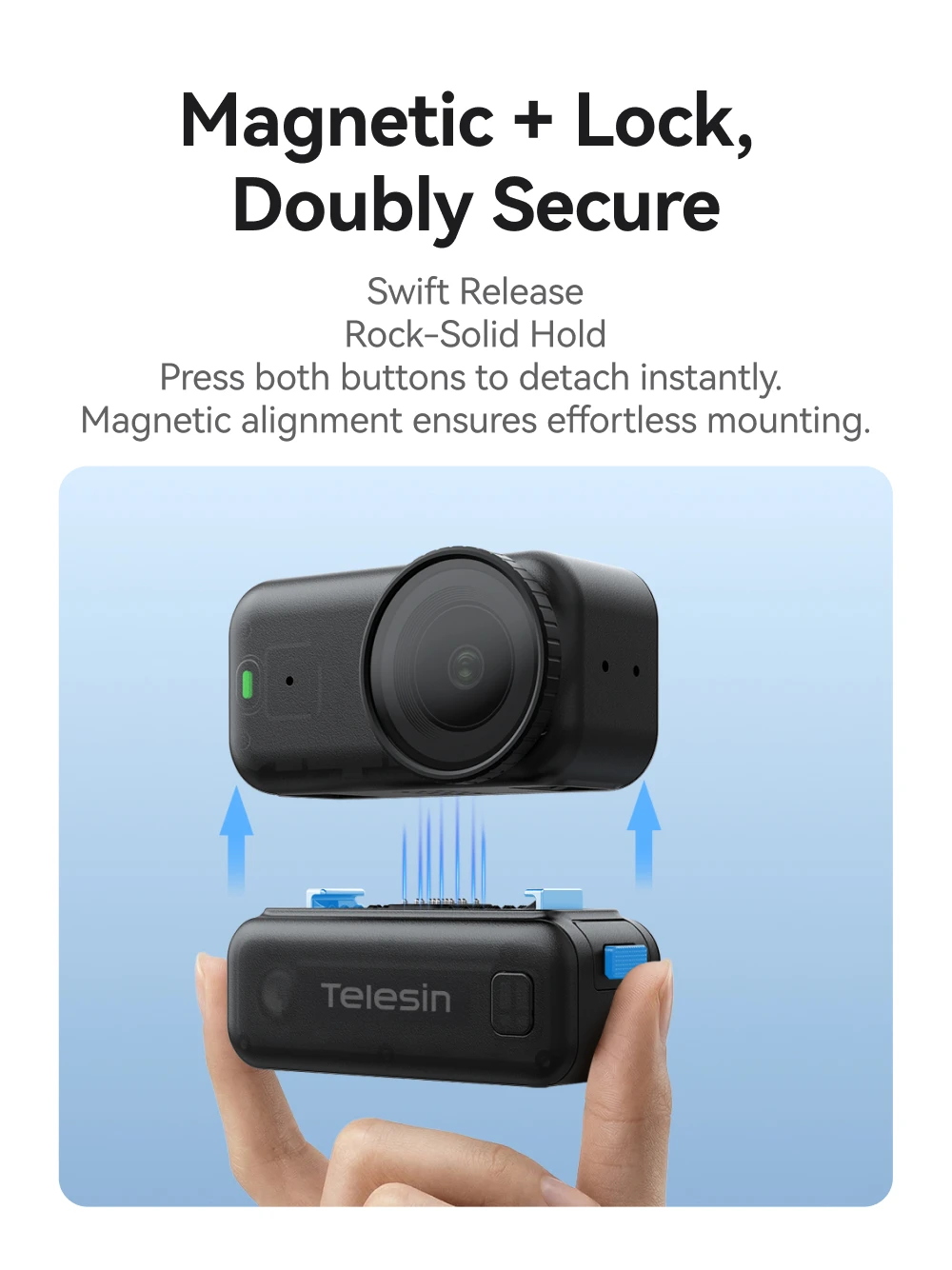 TELESIN 500mAh Battery Base for DJI Osmo Nano Charging Stand with Magnetic Quick Release Adapter for Osmo Nano Accessories