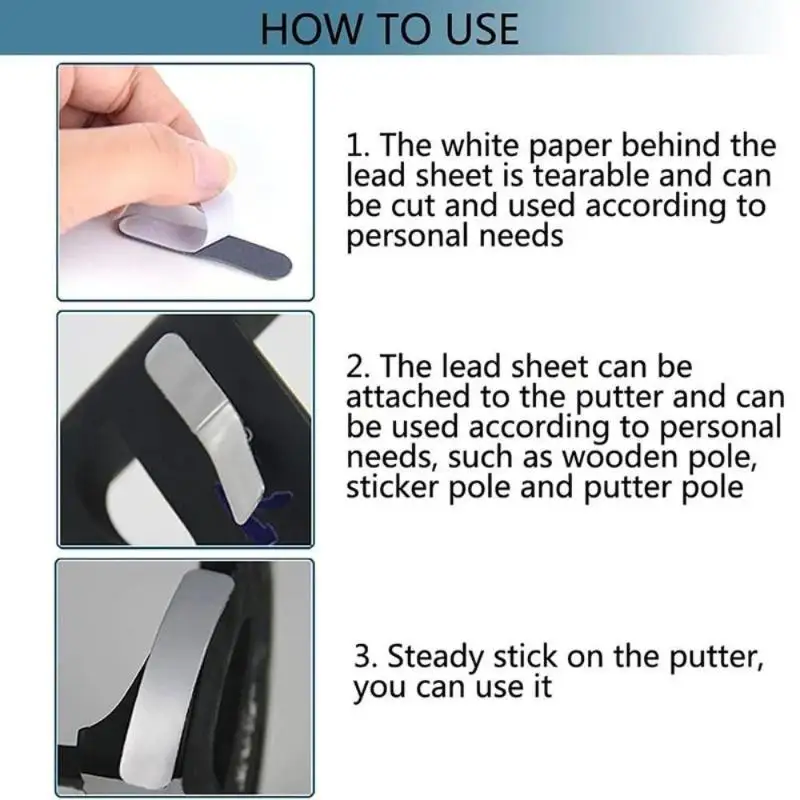 10Pcs Pickleball Lead Tape Self Adhesive Golf Club Racket Weighted Sheet for Paddle Balance DIY Modification for Players