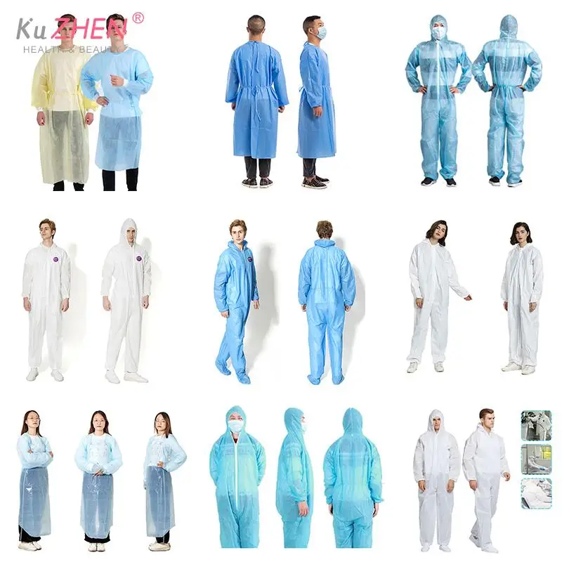 Unisex Sanitary Protection Jumpsuit Suit Zip Isolation Protective Coveralls Disposable Anti Dust Sanitary Safety Clothing