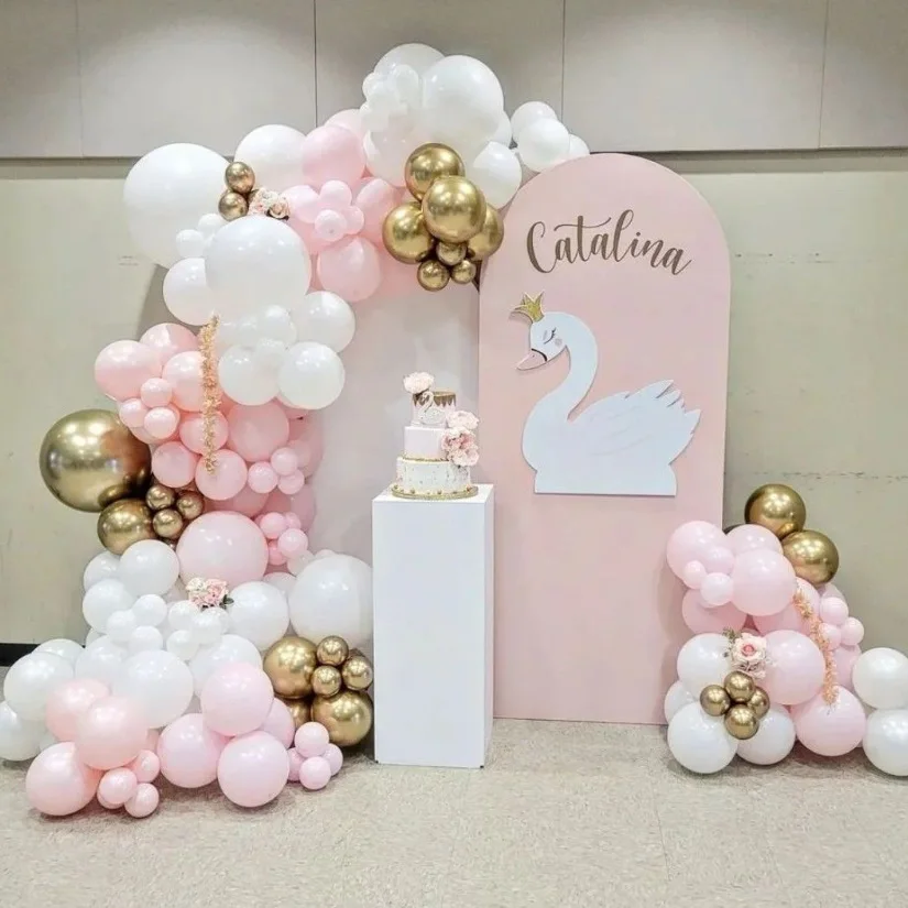 

Новый комплект розовых латексных гирлянд, воздушный шар для раскрытия пола, украшение для тематической вечеринки, фоновое украшение