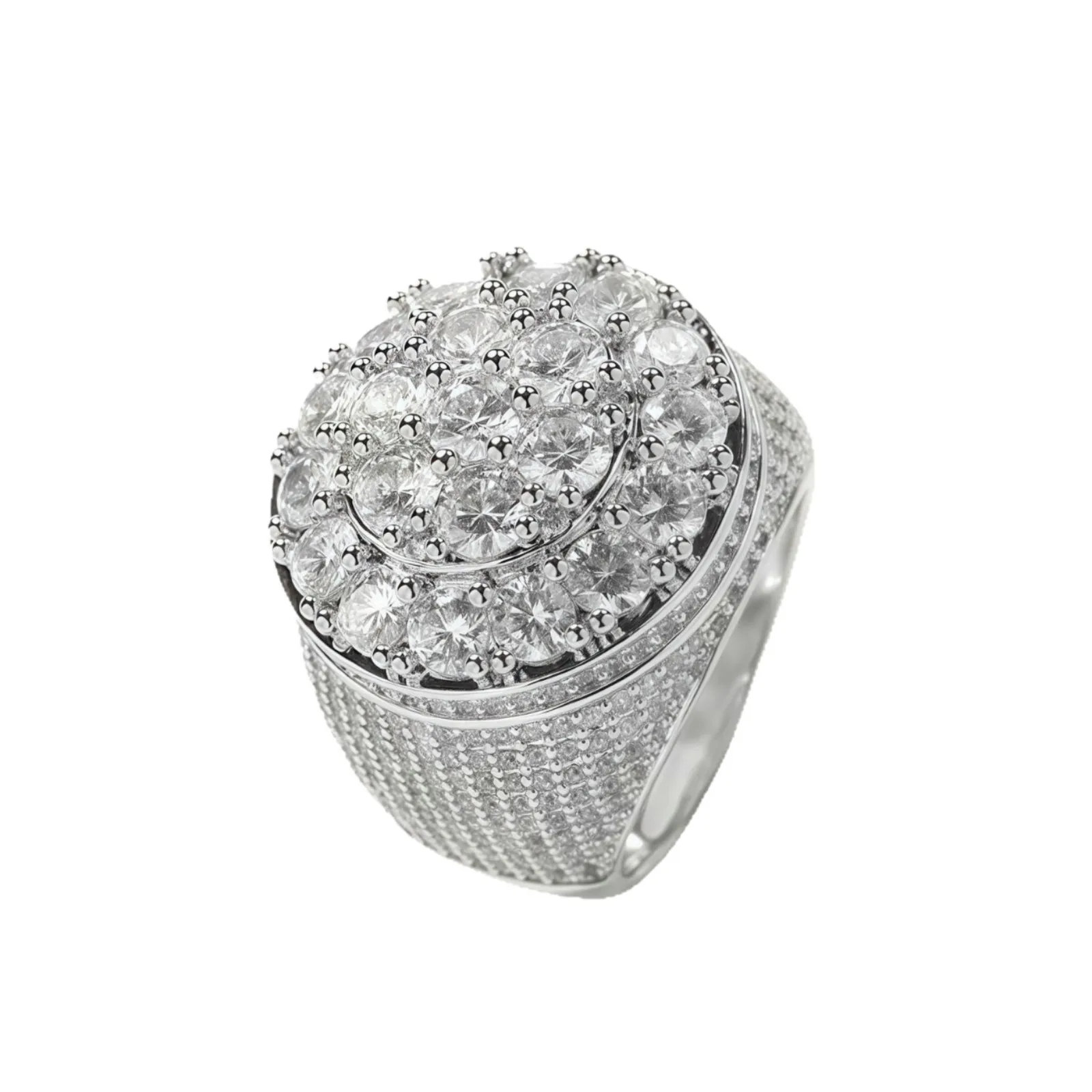 

Hip-Hop Round Full-Zircon Ring - Men's Trendy Statement Ring, Stylish Rap-Inspired Jewelry Accessory